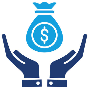 Saving Flat Blue Icon