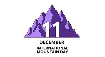Celebrating International Mountain Day on December 11th with a stylized peak illustration