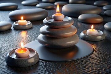 candles and stones
