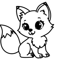 Cute side-view fox line art icon, ideal for nature, wildlife, or illustrating alert, agile, and minimalist animal designs.