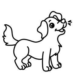 Cute smiling dog line art icon, perfect for friendship, happiness, or illustrating cheerful, loving, and minimalist animal art.