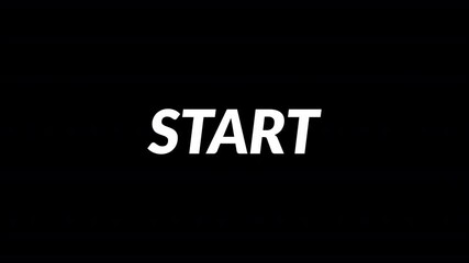start animation animated Start text with glitch effect. animated start text for opening intro video with glitch distortion effect with solid background in HD animation - Powered by Adobe