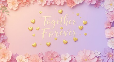 Floral frame with heartfelt inscription