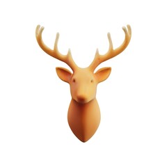 3D reindeer head icon
