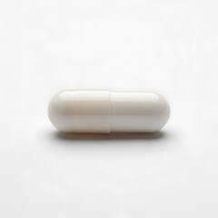 White Capsule Pill Isolated on White Background for Medical Use.