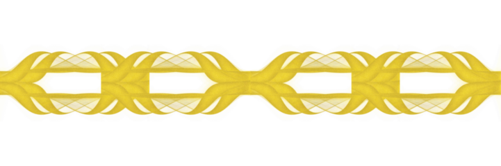 This image features a golden abstract symmetric wave pattern on a black background. The design appears fluid and dynamic, with mirrored curves and ribbon-like shapes forming a continuous ornamental 