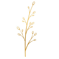 Flower gold line art.