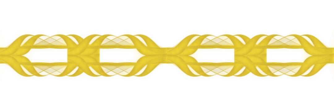 This image features a golden abstract symmetric wave pattern on a black background. The design appears fluid and dynamic, with mirrored curves and ribbon-like shapes forming a continuous ornamental  - Powered by Adobe