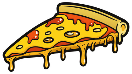Delicious pizza slice with melting cheese