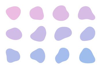 PINK / BLUE　有機的なシェイプ　図形　12個セット