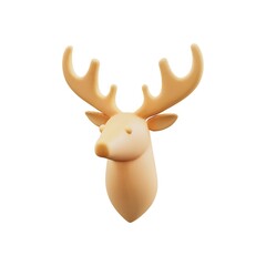 3D reindeer head icon