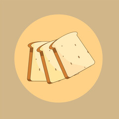 Set of sliced bread toast