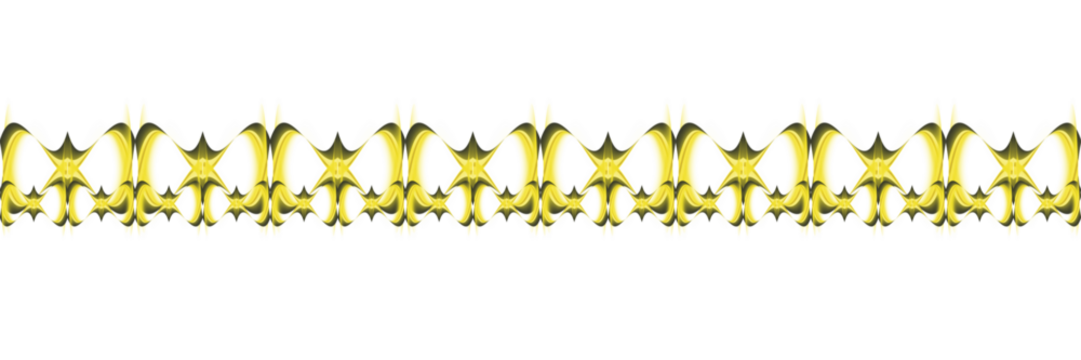This image features a golden abstract symmetric wave pattern on a black background. The design appears fluid and dynamic, with mirrored curves and ribbon-like shapes forming a continuous ornamental 