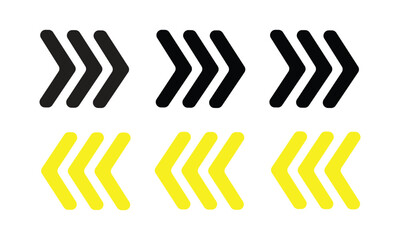 chevron arrow black and yellow  vector symbol