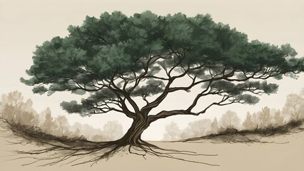 Majestic Christmas tree stands tall in a serene winter landscape, adorned with ornaments and surrounded by soft snow, bringing joy and warmth to the holiday season Generative AI