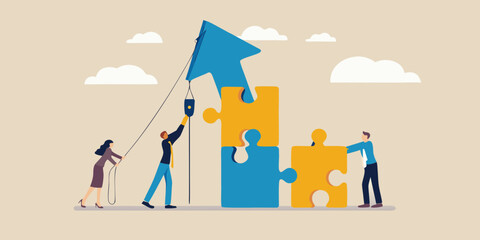 Teamwork and collaboration building a successful future together