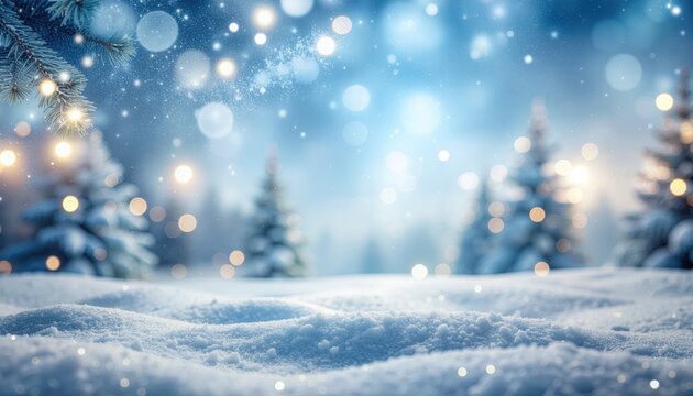 Enchanting winter wonderland scene snowy forest digital art tranquil environment close-up viewpoint captivating seasonal beauty for holiday inspiration