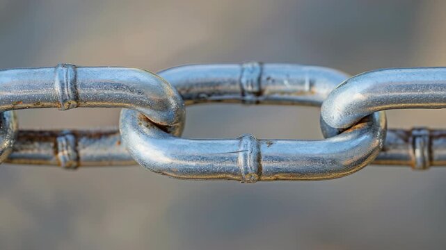 Close-up of metal chain with blurred background