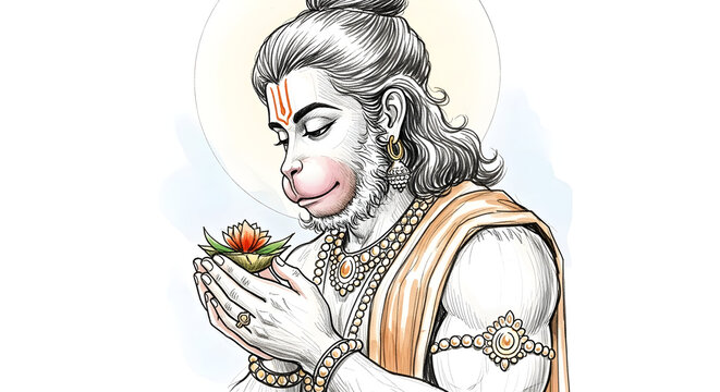 Spiritual depiction of a revered divine figure with gentle expression and - Powered by Adobe