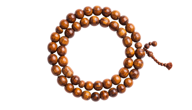 Traditional Wooden Prayer Beads for Meditation and Spiritual Practice, Handcrafted Rosary with Natural Wood Finish