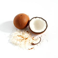 half coconut isolated on white background clipping path half coconut isolated on white background clipping path