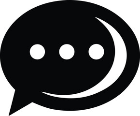Chat icon logo silhouette vector illustration, vector icon for comment, chat box dialogue logo silhouette icon vector