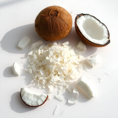 half coconut isolated on white background clipping path half coconut isolated on white background clipping path