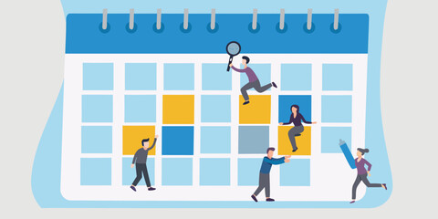 Teamwork and planning on a calendar grid