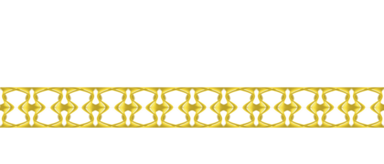 This image features a golden abstract symmetric wave pattern on a black background. The design appears fluid and dynamic, with mirrored curves and ribbon-like shapes forming a continuous ornamental 
