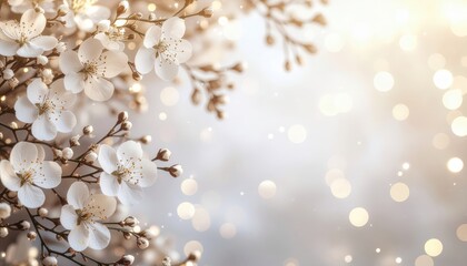 Delicate cherry blossom blossoming in spring natural setting high-quality image soft focus nature serenity beauty peaceful vibes