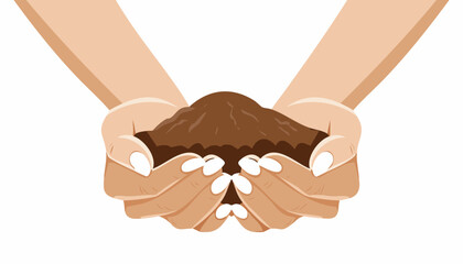 Close up of human hands offering fertile earth for gardening farming and new life to grow