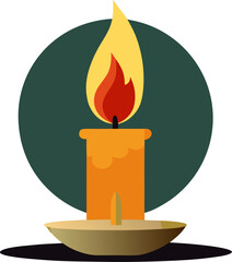 vector illustration of burning candle