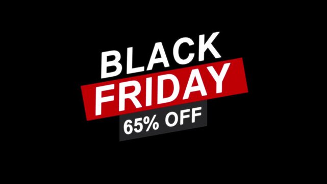 Black Friday 65 percent off sale. Mega sale banner for modern holiday discount promotion for online and retail shopping with dark background. - Powered by Adobe