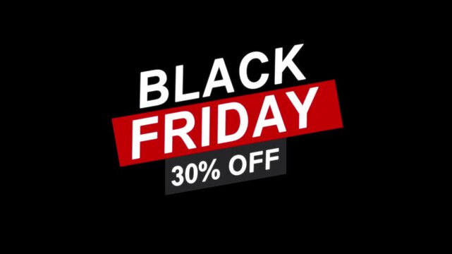 Black Friday 30 percent off sale. Mega sale banner for modern holiday discount promotion for online and retail shopping with dark background. - Powered by Adobe