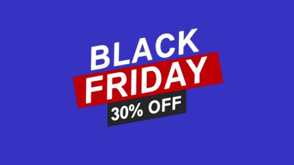 Black Friday 30 percent off sale. Mega sale banner for modern holiday discount promotion for online and retail shopping.