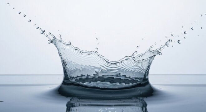 Water droplet collision forms splash crown