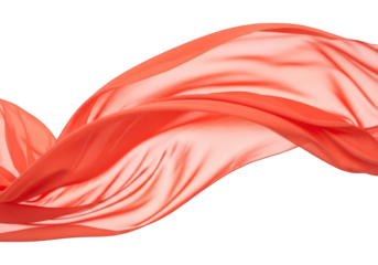 Flowing sheer fabric billows dramatically across a dark background space