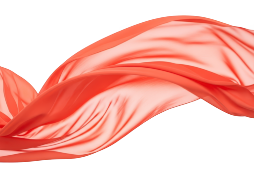 Flowing sheer fabric billows dramatically across a dark background space