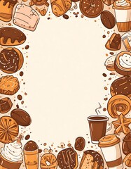 Coffee and Dessert Border Frame