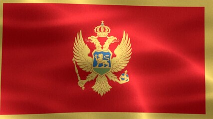 Montenegro flag - realistic waving fabric flag