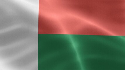 Madagascar flag - realistic waving fabric flag