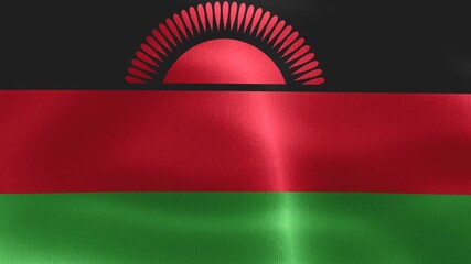 Malawi flag - realistic waving fabric flag