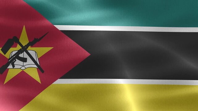 Mozambique flag - realistic waving fabric flag