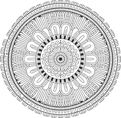 PrintIntricate, detailed, circular, mandala, pattern, ornamental, geometric, line, art, symmetrical, design, abstract, floral, decorative, outline, meditation, coloring, page, spiritual, illustration