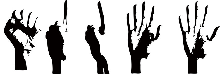 Black Hand Silhouettes Set &ndash; Abstract Vector Illustration