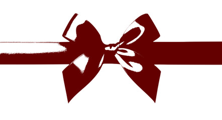Elegant Black and Burgundy Ribbon Bow Vector Overlay