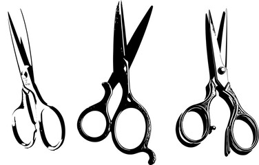 Black Scissors Silhouettes Set &ndash; Vector Illustration