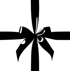 Elegant Black and Burgundy Ribbon Bow Vector Overlay