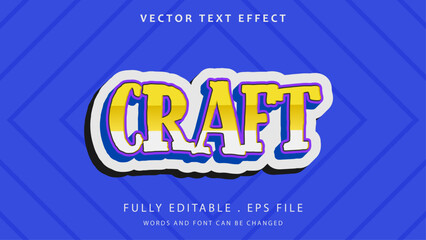 3d Colorful Craft Editable Text Effect Design
