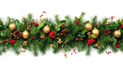 festive Christmas garland adorned with ornaments and decorations, ready for the holidays